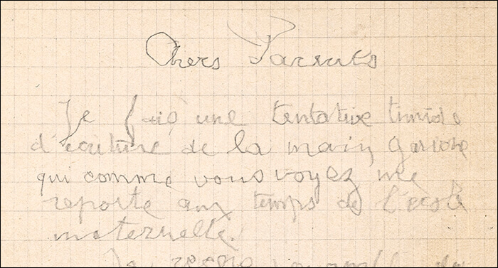 Extrait de la lettre de Celine à ses parents